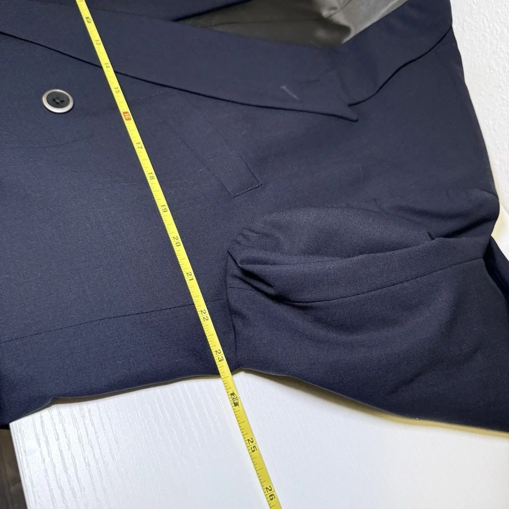 Vintage Oscar De La Renta Navy Double Breasted Blazer Brass Buttons Men's Sz 42S